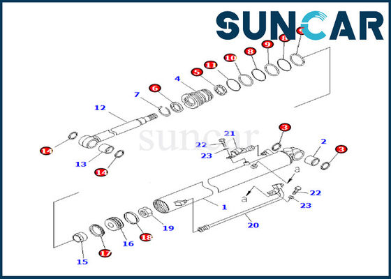 kupować Komatsu 707-98-24170 7079824170 Zestaw naprawczy uszczelki cylindra wysięgnika pasuje do BR200T-1 BR200T-1 BR200T-1A online manufacture