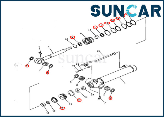 kupować 7079822080 707-98-22080 Zestaw naprawczy siłownika ramienia Komatsu pasuje do PC28UD-2 PC28UG-2 PC28UU-2 online manufacture