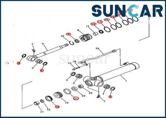 kupować Komatsu 707-98-22170 7079822170 Dla PC28UD-2 PC28UG-2 PC28UU-2 Zestaw serwisowy siłownika ramienia online manufacture