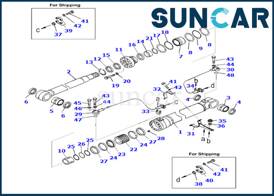 kupować Zestaw serwisowy cylindra wysięgnika Komatsu 707-99-59070 7079959070 Pasuje do zestawu uszczelek cylindra wysięgnika PC290LC-10 online manufacture