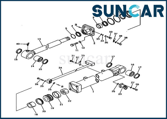 kupować Zestaw uszczelnienia łyżki Siłownik hydrauliczny pasuje do 207-63-76500 Zestaw uszczelek PC300-2 PC300LC-2 Komatsu online manufacture