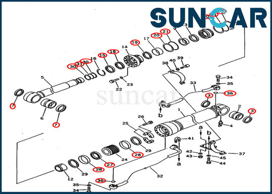 kupować Zestaw uszczelek wysięgnika 207-63-02100 Siłownik hydrauliczny 2076302100 Do koparki KOMATSU PC300-5 PC300LC-5 online manufacture