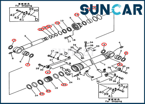 kupować 207-63-02130 Zestaw naprawczy cylindra kubełkowego Zestaw uszczelek do wersji zagranicznej Modele Komatsu PC300-5 PC310LC-5 online manufacture