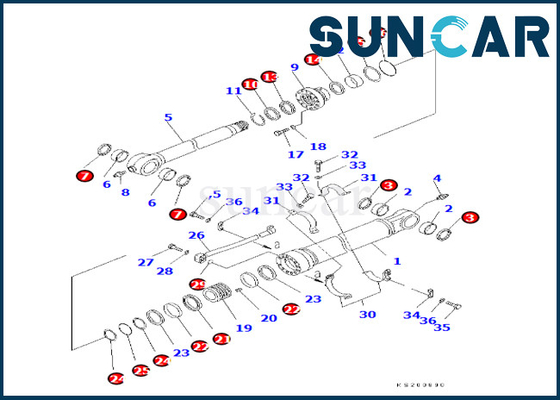 kupować 7079958450 707-99-58450 Zestaw do wymiany cylindra kubełkowego Komatsu do PC350LC/NLC-8K PC450LC-8K online manufacture