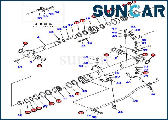 kupować Zestaw serwisowy koparki 707-99-72300 Zestaw uszczelek cylindra hydraulicznego do modeli Komatsu PC300LC-7 PC350LC-7 online manufacture