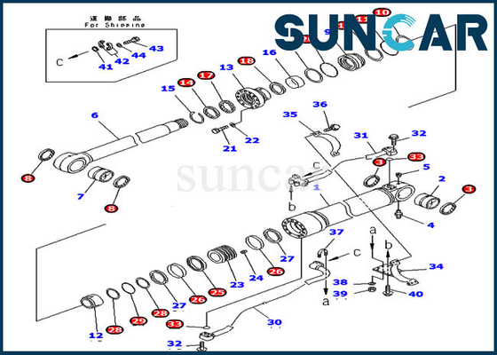 kupować 707-99-58080 Zestaw naprawczy uszczelnienia cylindra Pasuje do PC300LC-7 PC300-8 Wersja zagraniczna Sprzęt Komatsu online manufacture