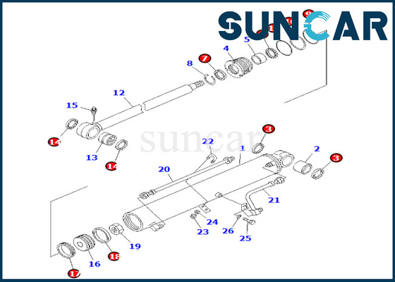kupować 707-98-29661 7079829661 Zestaw naprawczy uszczelki cylindra wychylenia wysięgnika Komatsu pasuje do PC35MR-1 PC35MRX-1 PC45MR-1 online manufacture