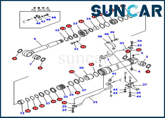 kupować 707-99-58440 Zestaw uszczelek wysięgnika koparki Siłownik hydrauliczny pasuje do zestawu wymiennego uszczelnienia PC300-7 Komatsu online manufacture