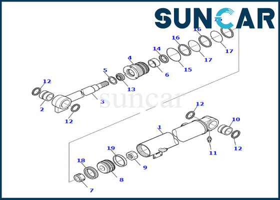 kupować Zestaw uszczelniający cylindra wysięgnika 87800537 Komatsu do zestawu naprawczego uszczelki cylindra wysięgnika PC35R-8 online manufacture