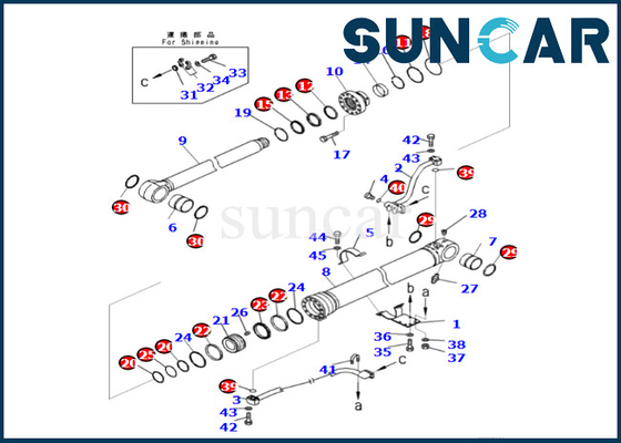 kupować Komatsu 721-98-01970 7219801970 Zestaw uszczelniający cylindra wysięgnika do PC360LCI-11 PC390LCI-11 online manufacture