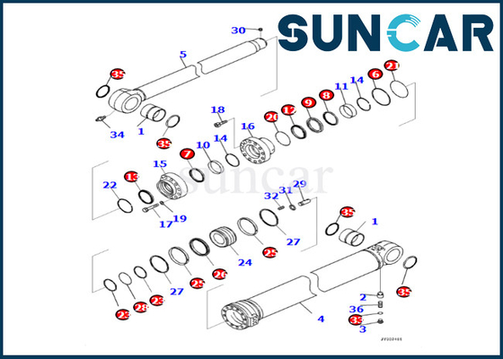 kupować Zestaw naprawczy siłownika ramienia Komatsu 7219801981 721-98-01981 Do PC360LCI-11 PC390LCI-11 online manufacture