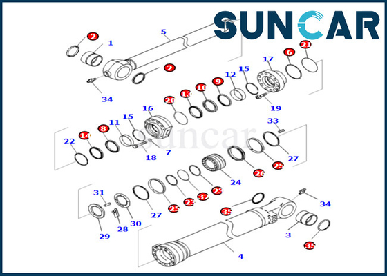 kupować Zestaw naprawczy uszczelki cylindra łyżki Komatsu 721-98-01990 7219801990 dla PC360LCI-11 D375AI-8E0 PC390LCI-11 online manufacture