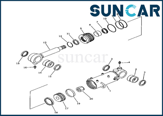 kupować Zestaw uszczelek cylindra ostrza 21X-63-02050 21X6302050 Do zestawu naprawczego cylindra ostrza PC38UU-1 Komatsu online manufacture