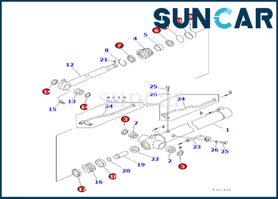 kupować Zestaw uszczelniający siłownika ramienia Komatsu 707-98-25260 7079825260 Do zestawu serwisowego siłownika ramienia PC38UU-3 online manufacture