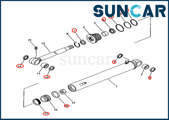 kupować Komatsu 707-98-25520 Zestaw serwisowy siłownika obrotu wysięgnika 7079825520 Pasuje do PC38UU-2 PC38UUM-2 PC40-7 online manufacture
