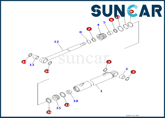 kupować 707-98-23860 7079823860 Zestaw uszczelek cylindra ślizgowego odpornego na olej i zużycie Komatsu dla PC38UU-3 PC45MR-1 PC45MRX-1 online manufacture