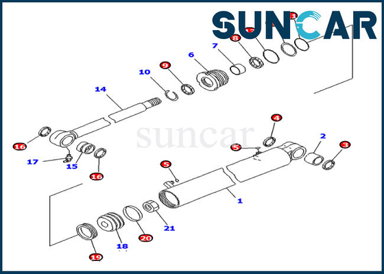 kupować Odporność na zużycie 707-98-23180 Zestaw serwisowy siłownika wychylnego wysięgnika pasuje do PC30MR-3 PC30MR-2 Komatsu online manufacture
