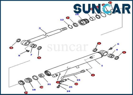 kupować Zestaw serwisowy cylindra kubełkowego 707-98-14350 7079814350 Do części modelu Komatsu PC35MR-3 PC30MR-3 online manufacture