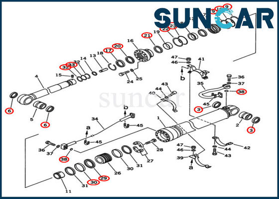 kupować Zestaw uszczelek ramienia 707-99-68515 PC400-5D PC400-6C Zestaw uszczelek do naprawy cylindra Komatsu online manufacture