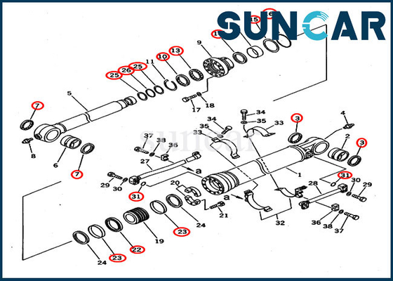 kupować 707-99-67015 Zestaw serwisowy do koparki Cylinder łyżki do koparko-ładowarki Komatsu PC400-5D PC400-6C online manufacture