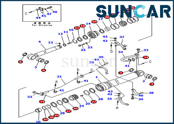 kupować 707-99-69525 7079969525 Zestaw serwisowy siłownika ramienia do PC400-6C PC400LC-6Z KOMATSU Heavy Duty Boom online manufacture