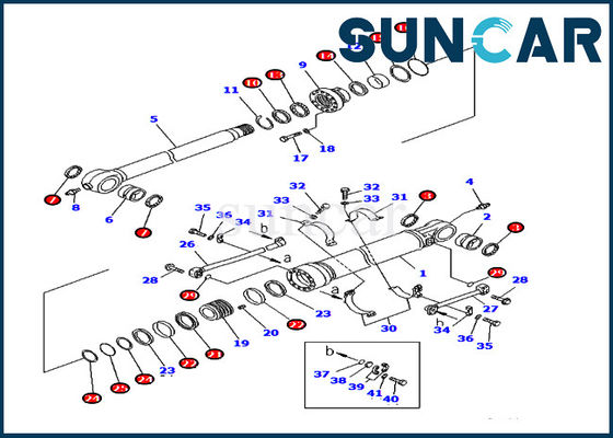 kupować PC400LC-7 PC400-7 707-99-69730 zestaw naprawczy uszczelki ramienia wymiana zestawy uszczelek olejowych do cylindra Komatsu online manufacture