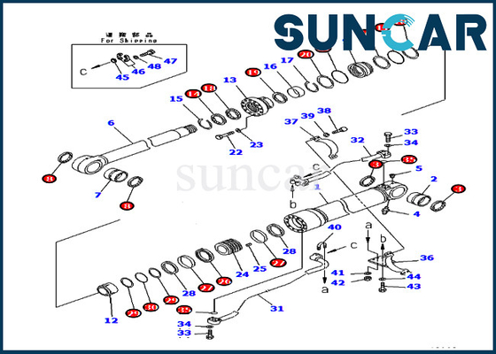kupować PC400-7 PC400LC-7 KOMATSU 707-99-72310 7079972310 Zestaw uszczelek cylindra wysięgnika Zestawy serwisowe do koparek online manufacture