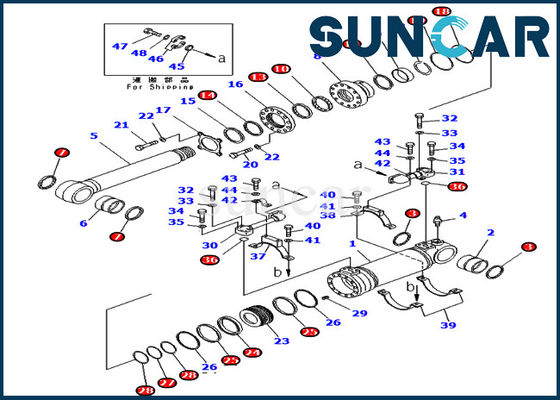 kupować 707-99-47821 7079947821 Zestaw uszczelek dolnego cylindra wywrotu Odporność na zużycie PC400-7 PC400LC-7 Zestawy naprawcze Komatsu online manufacture