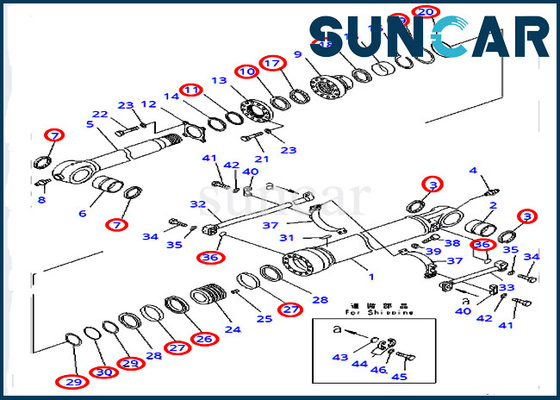 kupować PC400-7 PC400LC-7 Komatsu 707-99-72290 7079972290 Zestaw naprawczy do koparki Siłownik hydrauliczny łyżki online manufacture