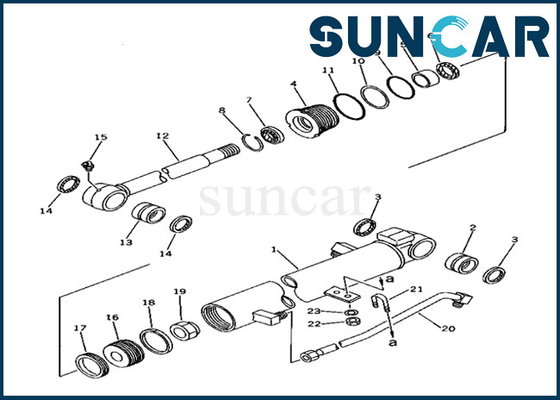 kupować Zestaw uszczelniający cylindra łyżki Komatsu 20T-63-02080 20T6302080 Zestaw naprawczy cylindra łyżki Pasuje do PC40-6 online manufacture