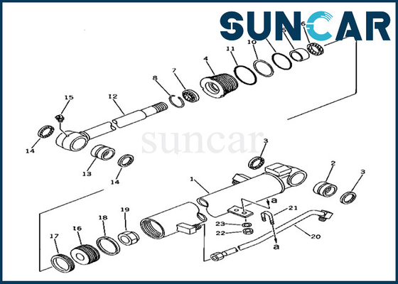 kupować Zestaw uszczelek siłownika obrotu Zestaw naprawczy siłownika obrotu 20T6302140 20T-63-02140 Komatsu do PC40-6 online manufacture