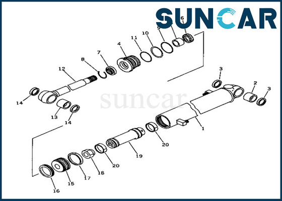 kupować Zestaw uszczelek siłownika ramienia 20T6302160 20T-63-02160 Zestaw uszczelek siłownika ramienia Komatsu pasuje do PC40-6 online manufacture