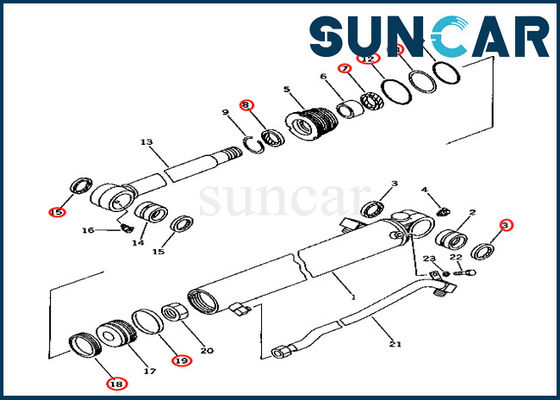 kupować Zestaw uszczelniający cylindra łyżki 707-98-24210 7079824210 Komatsu Pasuje do PC40-7 PC40T-7 PC40R-7 online manufacture