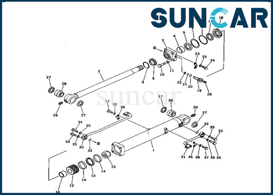 kupować 208-63-76100 2086376100 Zestaw uszczelek cylindra kubełkowego Komatsu pasuje do PC400-1 PC400LC-1 Zestaw naprawczy uszczelek cylindra kubełkowego online manufacture