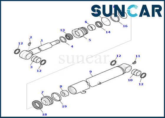 kupować Wysokiej jakości 878000660 Zestaw uszczelek cylindra kubełkowego Pasuje do zestawu naprawczego cylindra kubełkowego PC45R-8 online manufacture