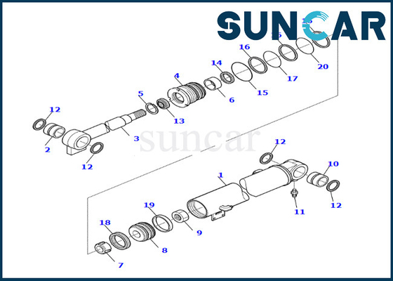 kupować Odporny na zużycie 87800539 zestaw uszczelek cylindra wysięgnika do zestawu do wymiany cylindra wysięgnika PC45R-8 Komatsu online manufacture