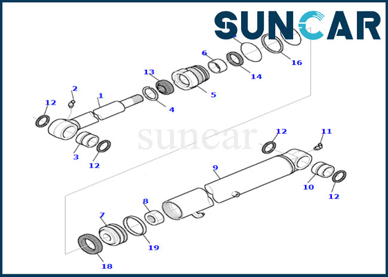 kupować 878000540 Zestaw uszczelek cylindra łyżki Komatsu do PC45R-8 Wysokiej jakości zestaw naprawczy cylindra łyżki online manufacture