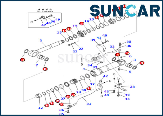 kupować Wysokiej jakości i najlepiej sprzedający się zestaw uszczelek cylindra wysięgnika Komatsu 707-99-72060 7079972060 Do PC490LC-10 online manufacture