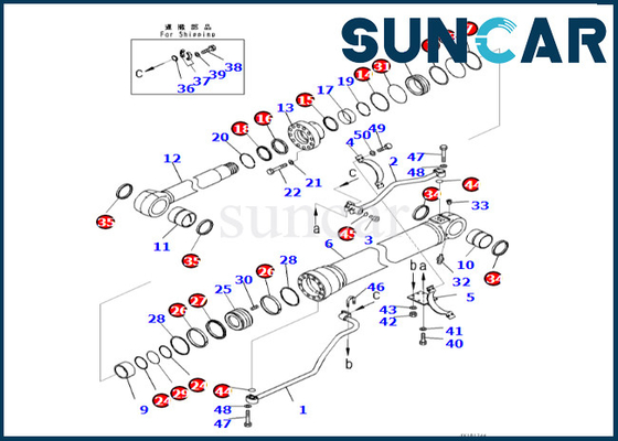 kupować Zestaw naprawczy cylindra wysięgnika 721-98-03990 7219803990 Zestaw uszczelek cylindra wysięgnika Komatsu do PC500LC-10R PC500LC-10M0 online manufacture