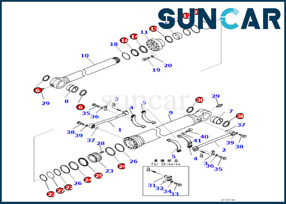 kupować Komatsu 7219804010 721-98-04010 Zestaw uszczelek cylindra łyżki do PC500LC-10R PC500LC-10M0 online manufacture