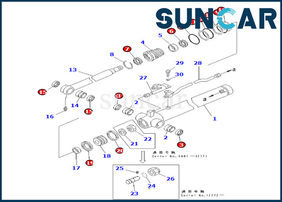 kupować 707-98-26620 7079826620 Zestaw uszczelek siłownika ramienia do zestawu PC50UUM-2 PC50UU-2 Zestaw uszczelek siłownika ramienia online manufacture
