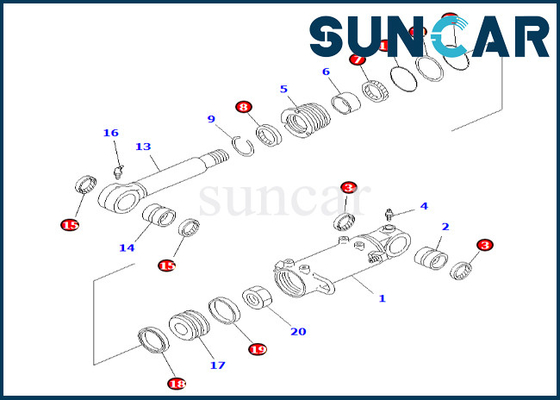 kupować 707-98-35520 7079835520 Zestaw uszczelek cylindra ostrza pasuje do PC50UU-2 Zestaw naprawczy cylindra ostrza Komatsu online manufacture