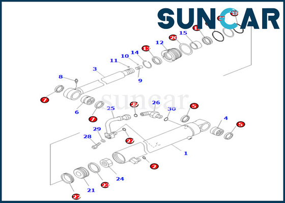 kupować Komatsu 707-98-26820 7079826820 Zestaw uszczelek siłownika ramienia do PC55MR-3 PC55MR-5 PC55MR-5M0 online manufacture