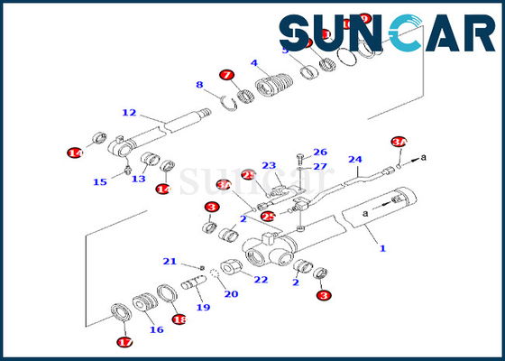 kupować Zestaw uszczelek siłownika ramienia 7079826710 707-98-26710 Komatsu do zestawu naprawczego uszczelki siłownika ramienia PC58UU-3 online manufacture