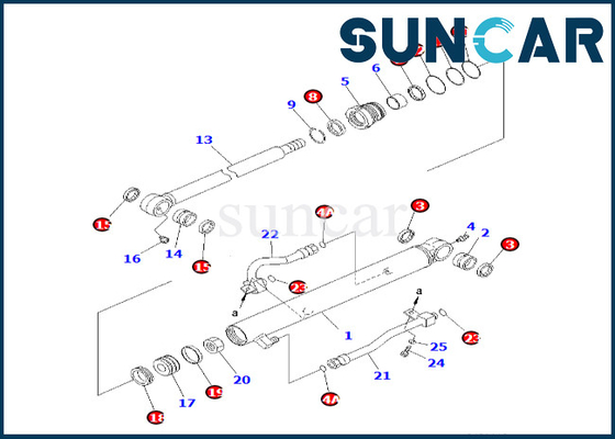 kupować 707-98-25960 7079825960 Zestaw uszczelek cylindra kubełkowego Do zestawu uszczelniającego cylindra kubełkowego PC58UU-3 Komatsu online manufacture