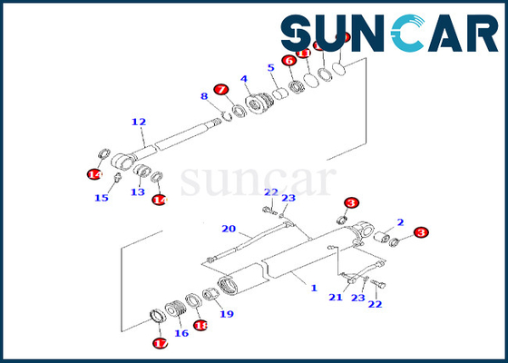 kupować 707-98-26580 7079826580 Do PC60-7 PC60-7S Zestaw uszczelek cylindra ramienia Komatsu Zestaw uszczelek cylindra kubełkowego online manufacture