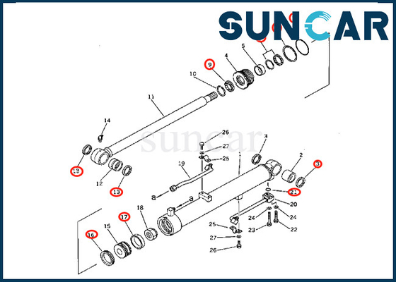 kupować 201-63-46700 201-63-46700 Zestaw uszczelek cylindra wysięgnika do PC60-2 Zestaw naprawczy cylindra wysięgnika Komatsu online manufacture