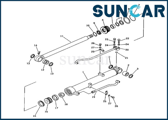 kupować 201-63-56100 2016356100 Zestaw uszczelek cylindra wysięgnika Pasuje do zestawu uszczelniającego PC60-3 Komatsu cylindra wysięgnika online manufacture