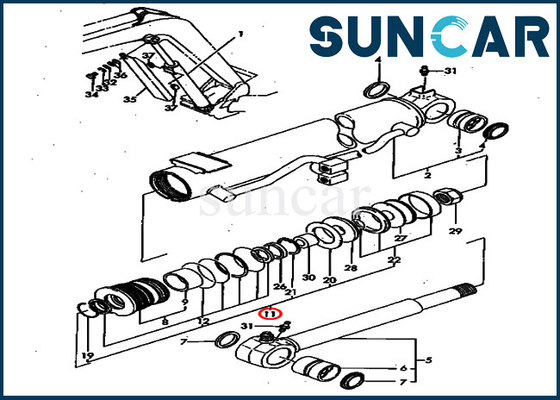 kupować PC40FR-1 PC40FR-2 Zestawy serwisowe wysięgnika koparki YM172164-72300 Zestaw naprawczy uszczelki cylindra Komatsu online manufacture