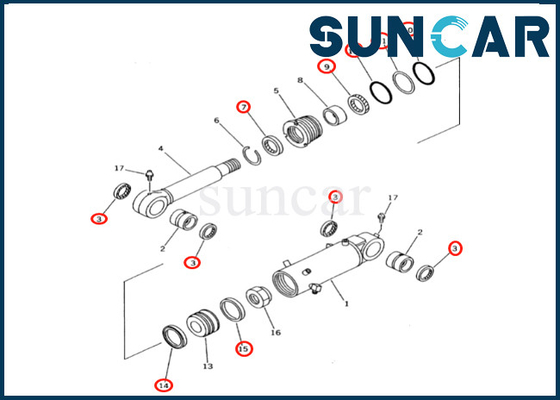kupować 7079843510 707-98-43510 Zestaw uszczelek cylindra ostrza Komatsu pasuje do PC60-7E PC60-7 zestaw naprawczy cylindra ostrza online manufacture